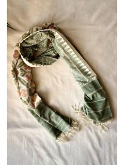 Sutra Art of Clothing - Handloom Green Ikkat Dupatta