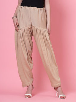 Clora Creation - Fawn Solid Semi Patiala Woolen Salwar