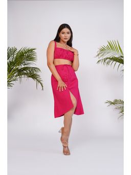 SALVIA SKY - Hot Pink Crop Top & Skirt (Set of 2)