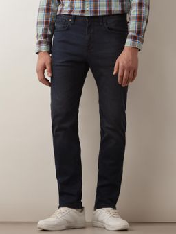 Selected - Dark Blue Mid Rise Straight Fit Jeans