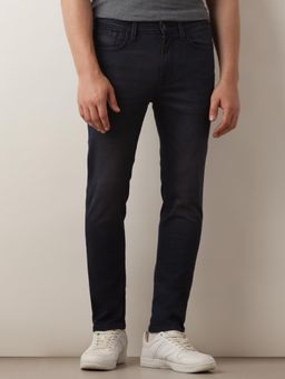 Selected - Dark Blue Mid Rise Slim Fit Jeans