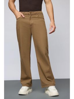 FREAKINS - Golden Brown Mens Wide Leg Jeans