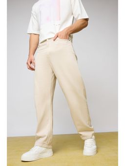 FREAKINS - Classic Beige Mens Straight Fit Jeans