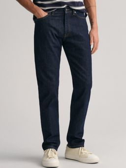 GANT - Men Blue Solid Mid Rise Slim Fit Jeans