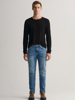 GANT - Men Blue Washed Mid Rise Slim Fit Jeans