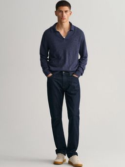 GANT - Men Blue Solid Mid Rise Regular Fit Jeans