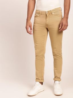 GANT - Men Khaki Solid Mid Rise Extra Slim Fit Jeans