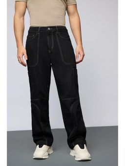 FREAKINS - Stealth Stitch Black Mens Cargo Jeans