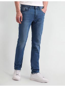 U.S. Polo Assn. Denim Co. - Mens Blue Solid Plain Jeans