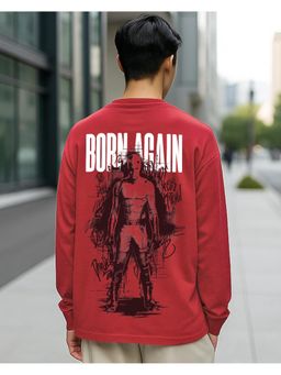 Bewakoof - Official Marvel Men's Bold Red The Devil Graphic Printed Oversized T-shirt