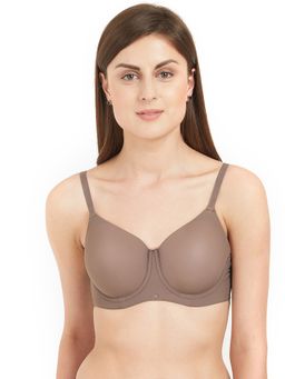 SOIE - Women's Full-Extreme Coverage Padded Wired Bra-Brown