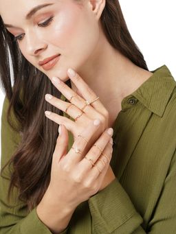 Accessorize London Women's Gold Crystal Rings (Pack of 12)