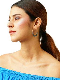 Accessorize London - Women's Facet Bead Hoops