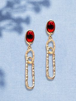 Accessorize London - Women's Gem Loop Drop Earrings