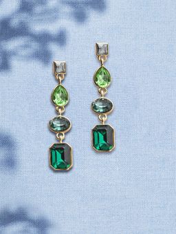 Accessorize London - Women's Gem Long Drop Earrings