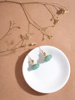 Accessorize London - Women's Stone Disc Short Drop Earrings