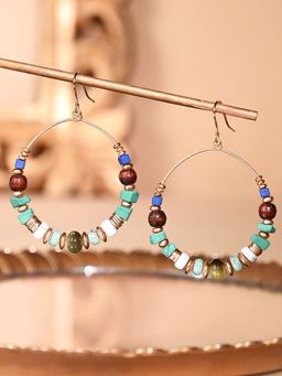 Accessorize London - Women's Large Beaded Hoop Earrings