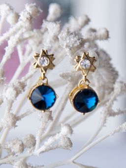 Accessorize London - Women's Star Gem Drop Earrings