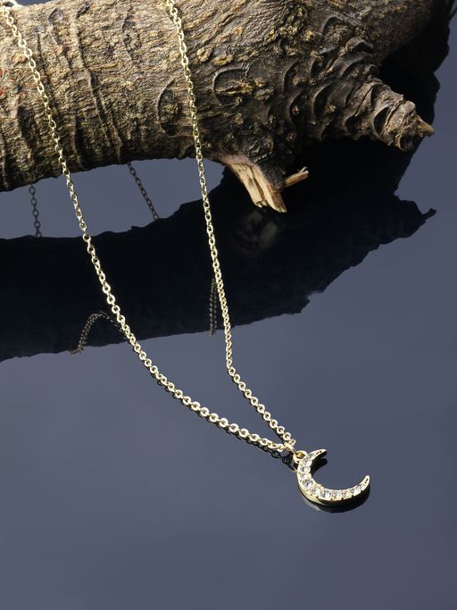 Buy Accessorize London Women's Sparkle Moon Pendant Necklace Online
