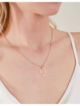 Accessorize London - Women's Filigree Leaf Pendant Necklace