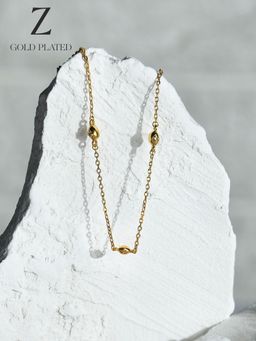 Accessorize London - Real Gold Plated Z Molten Station Necklace