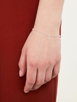 Accessorize London - Women's Stars and Moon Bracelet Silver