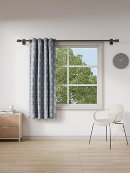 Ddecor Live Beautiful - 1 Piece of 5 Ft Window Ready made Blue Polyester Curtain