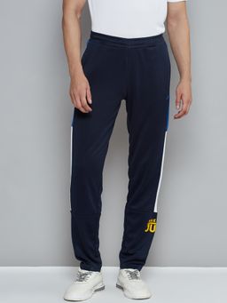 Alcis - Men Navy Blue Typography Print Slim Fit Running Track Pants