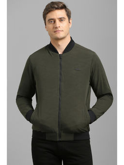 Louis Philippe - Men Casual Olive Solid Jacket