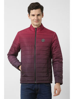 Peter England - Men Pink Textured Casual Puffer Jacket