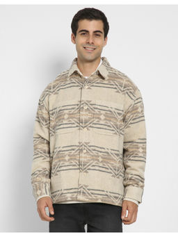 American Eagle - Men Beige Printed Shacket