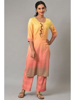 Aurelia - Yellow Kurta And Trouser (Set of 2)