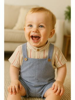 FURR BALLS - Blue Shirt & Dungaree