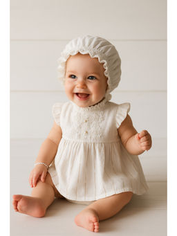 FURR BALLS - Babies Off white Day Out Dress