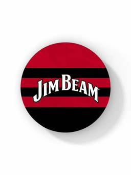 Macmerise - Jim Beam Red Stripes Pattern Circular Coaster