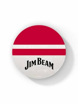 Macmerise - Jim Beam White Stripes Pattern Circular Coaster