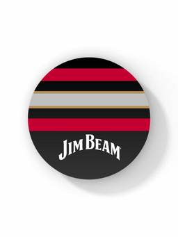 Macmerise - Jim Beam Black Stripes Pattern Circular Coaster