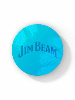 Macmerise - Jim Beam Palms Blue Pattern Circular Coaster