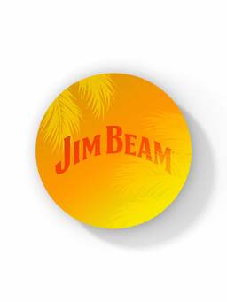 Macmerise - Jim Beam Palms Golden Pattern Circular Coaster