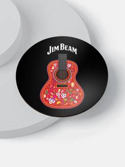 Macmerise - Jim Beam Black Guitar Pattern Circular Coaster
