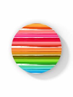 Macmerise - Colourful Brush Strokes Pattern Circular Coaster