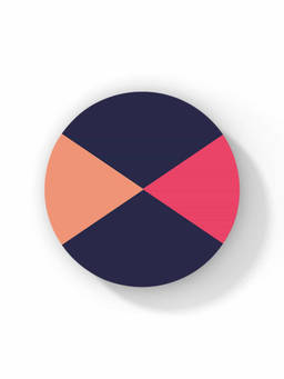 Macmerise - Criss Cross Blue and Pink Pattern Circular Coaster