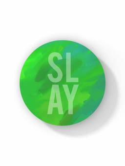 Macmerise - Slay Green Pattern Circular Coaster
