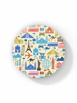 Macmerise - Travel Lover Pattern Circular Coaster