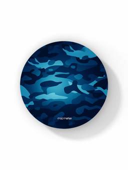 Macmerise - Camo Azure Blue Pattern Circular Coaster