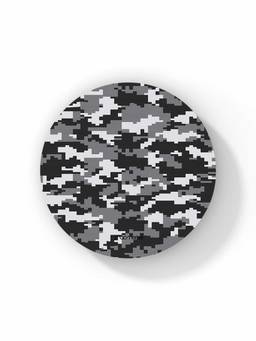 Macmerise - Camo Pixel Ash Grey Pattern Circular Coaster