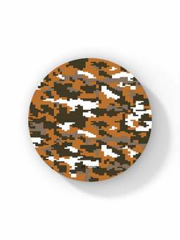 Macmerise - Camo Pixel Tan Brown Pattern Circular Coaster