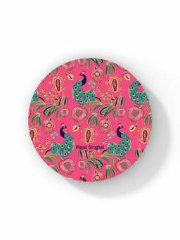 Macmerise - Payal Singhal Anaar and Mor Pink Pattern Circular Coaster