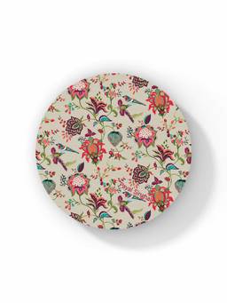 Macmerise - Payal Singhal Chidiya Beige Pattern Circular Coaster