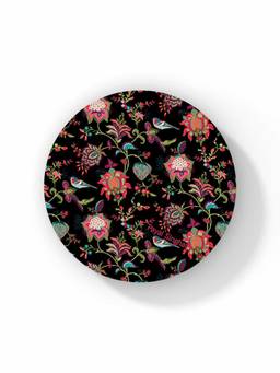 Macmerise - Payal Singhal Chidiya Black Pattern Circular Coaster